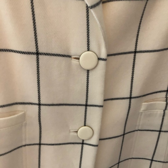 Tory Burch Holt Ivory/Cream Windowpane Coat - Picture 7 of 7